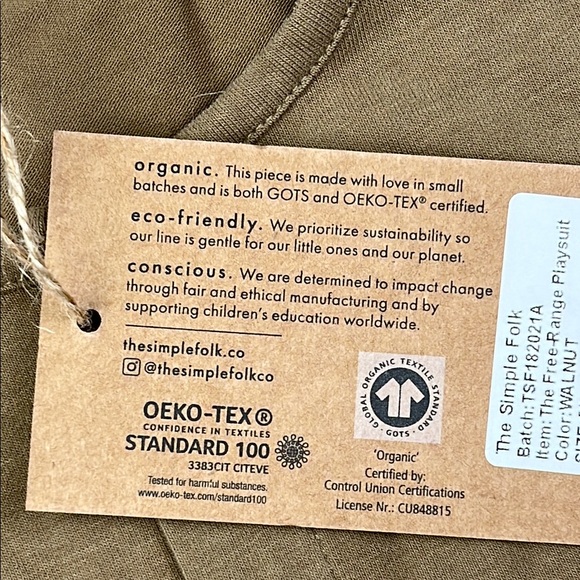 NEW The Simple Folk 5-6 Organic Cotton‎ The Free Range Playsuit Jumpsuit - Picture 9 of 12